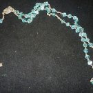 CHRISTIANITY ROSARY BLUE GLASS BEADS FINE CRUCIFIX