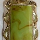 GORGEOUS RECTANGLE SILVERPLATED PENDANT GREEN TANZONITE GORGEOUS RECTANGLE SILVERPLATED PENDANT GREEN TANZONITE