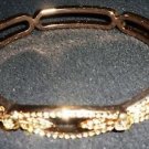 FASHION JEWELRY GOLD HEAVY MMETAL BRACELET ETCHED & STONES MAGNET CLASP