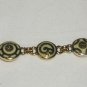 BRIGHTON SILVER STERLING BEIGE INLAID ENAMEL FONTINA LINK BRACELET