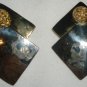 BEAUTIFUL FESTIVE SILVER & GOLD TWO COLOR SQUARE ON A SQUARE BUBBLE EARRINGS