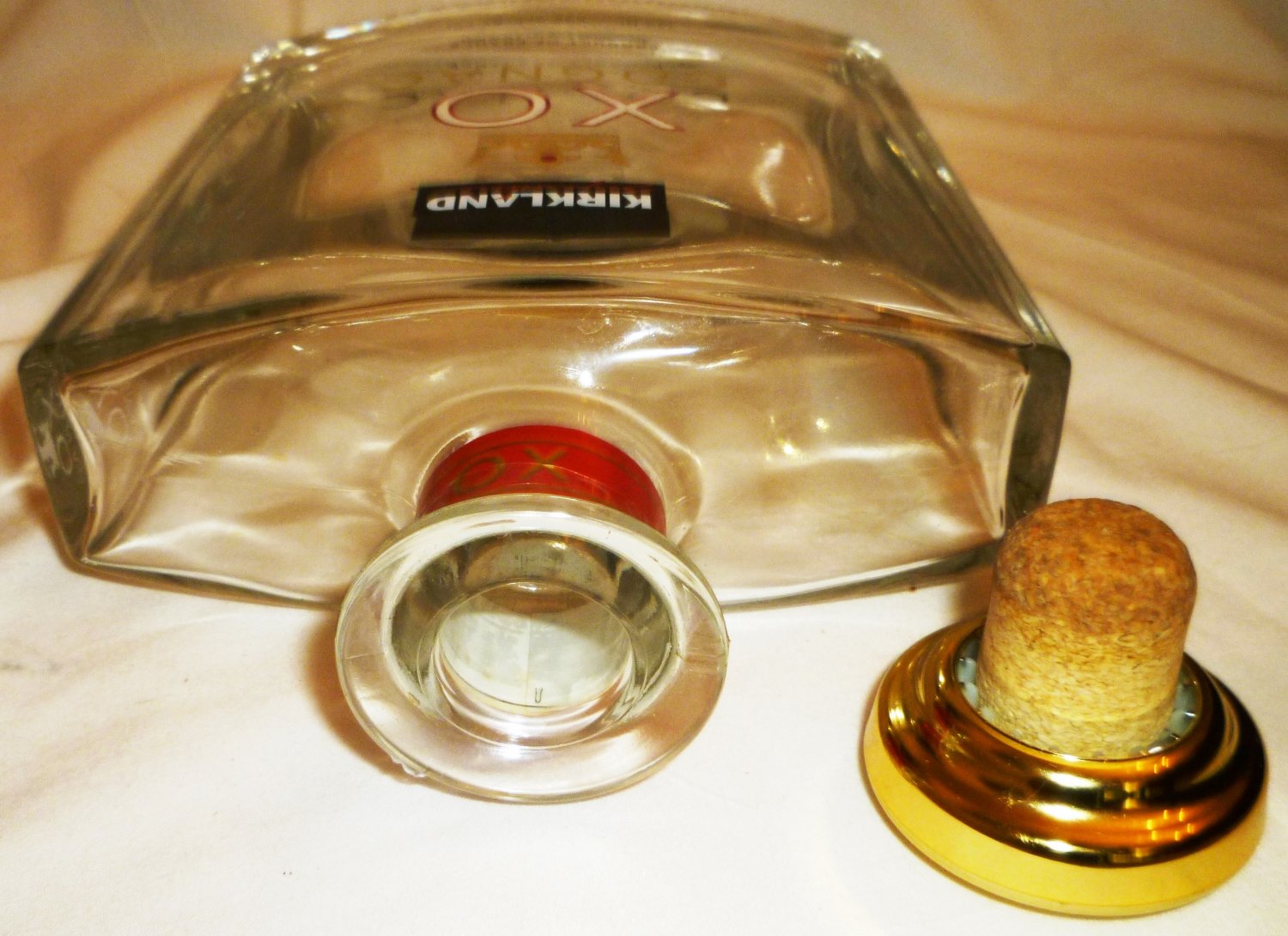 KIRKLAND SIGNATURE XO COGNAC EMPTY COLLECTIBLE BOTTLE FRANCE 750 ML