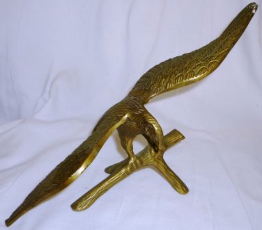 VINTAGE SOLID BRASS EAGLE BIRD FIGURINE STATUE DESK TOP DESIGN