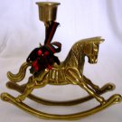 CHARMING CHRISTMAS DECOR CANDLE HOLDER ROCKING HORSE