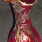VNTGE SILVER CITY COMPANY RUBY RED GLASS VASE FLANDERS POPPIES 40TH ANNIVERSARY