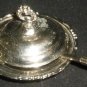 ANTIQUE SILVERPLATED CONDIMENT RELISH MINIATURE LIDDED DISH W/SPOON IMPERIAL