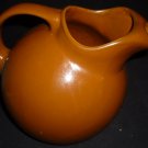 VINTAGE HALL BROWN CERAMIC POTTERY WATER PITCHER W/ICE CATCHER