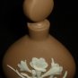 VINTAGE FRANKLINMINT TAN LIGHT BROWN PORCELAIN DECORATIVE PERFUME BOTTLE FREESIA
