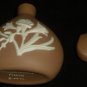 VINTAGE FRANKLINMINT TAN LIGHT BROWN PORCELAIN DECORATIVE PERFUME BOTTLE FREESIA