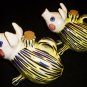 VINTAGE HANDPAINTED CERAMIC ARNART CREATION JAPAN OIL & VINEGAR CRUET SET PIGS