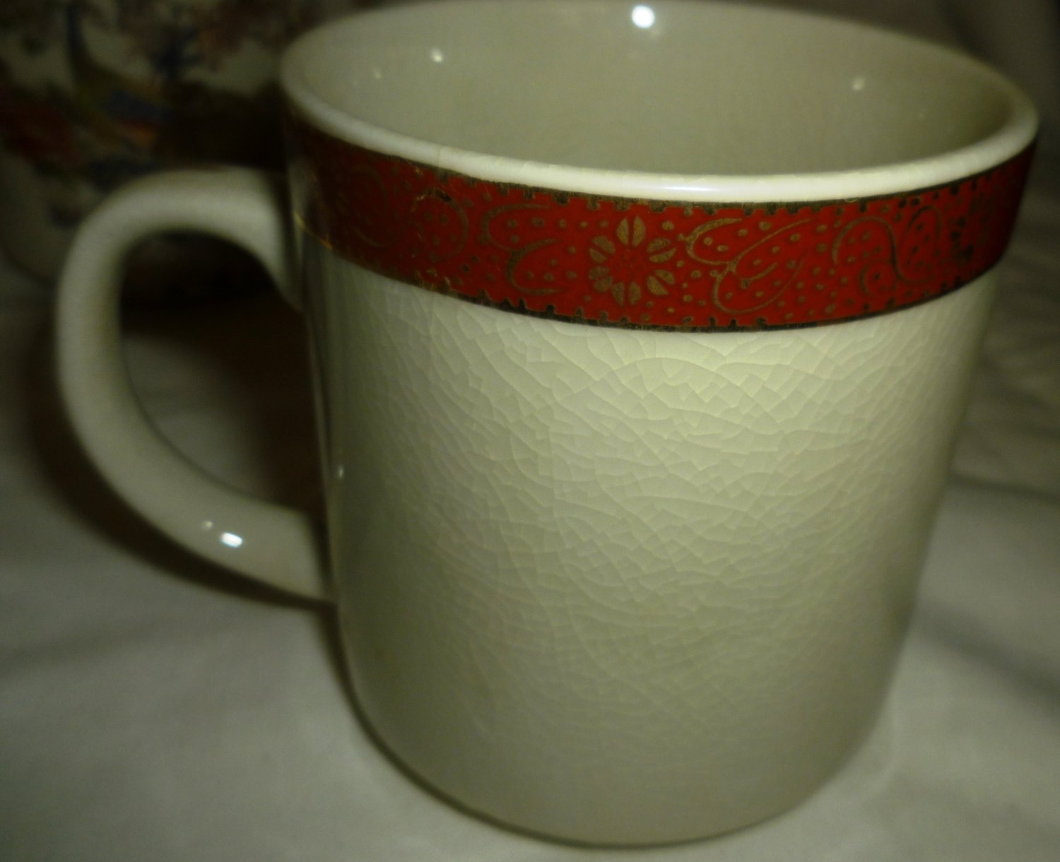 VINTAGE JAPAN CERAMIC SATSUMA HANDPAINTED GILDED COFFEE TEA MUG ...