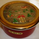 CHRISTMAS CHOKIN JAMESTOWN CHINA 24K GOLD TRIM TRINKET BOX JAPAN