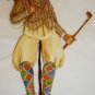 VINTAGE WOOD CHRISTMAS ORNAMENT TOY WITH PULL STRING OLD FASHION DRESSED GOLFER