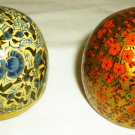 VINTAGE HANDPAINTED MADE IN KASHMIR INDIA PAPERWEIGHT SET OF 2