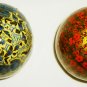 VINTAGE HANDPAINTED MADE IN KASHMIR INDIA PAPERWEIGHT SET OF 2