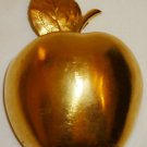 VINTAGE SOLID BRASS HALF APPLE HEAVY PAPERWEIGHT FELT LINED