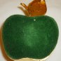 VINTAGE SOLID BRASS HALF APPLE HEAVY PAPERWEIGHT FELT LINED
