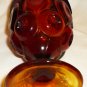 VINTAGE RUBY RED GLASS GOBLET L.E.SMITH MOON & STARS PATTERN