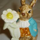 CHARMING BEATRIX POTTER BUNNY WITH FLOWER FIGURINE FIGURINE
