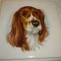 VINTAGE DECORATIVE PORCELAIN TILE HANDPAINTED ENGLISH SPRINGER SPANIEL