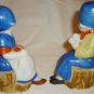 CHARMING VINTAGE PORCELAIN DUTCH GIRL & BOY BOOKENDS SET OF 2 JAPAN
