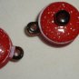 RED ENAMEL CAST IRON COOK POT DOLLHOUSE MINIATURE COOKWARE KITCHEN SET OF 2+ EXTRA LID