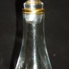 VINTAGE CLEAR CRYSTAL GLASS GOLD TRIP OPTICAL GLASS TALL PERFUME BOTTLE DECANTER