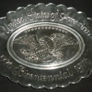 CLEAR PRESSED GLASS AVON BICENTENNIAL 1776-1976 OVAL DISH PLATE AMERICANA/EAGLE