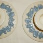 WEDGWOOD & BARLASTON QUEENSWARE EMBOSSED CANDLE HOLDERS LAVENDER CREAM ENGLAND