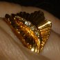 CHARMING GOLD PLATED CUBIC ZIRCONIA STONE STRING COKTAIL RING