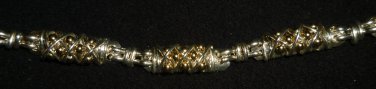 BEAUTIFUL SILVER STERLING & WITH GOLD DOTS FINE BRACELET