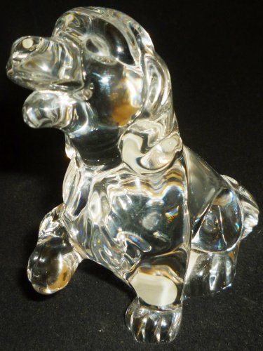 CHARMING CRYSTAL GLASS BASSET HOUND PUPPY DOG FIGURINE GERMANY PRINCESS HOUSE