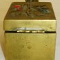 VINTAGE JEWELED BRASS HINGED W/HANDLE PILL SNUFF STAMP HOLDER BOX CHINA