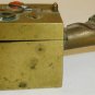 VINTAGE JEWELED BRASS HINGED W/HANDLE PILL SNUFF STAMP HOLDER BOX CHINA