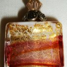 GORGEOUS MURANO ROMAN PEACH & GOLD GLASS PENDANT CHARM