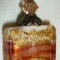 GORGEOUS MURANO ROMAN PEACH & GOLD GLASS PENDANT CHARM
