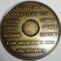 AA ALCOHOLICS ANONYMOUS XVIII ANNIVERSARY BRONZE MEDALLION TO THINE OWN SELF BE