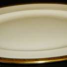 VINTAGE CAULDON ENGLAND OVAL PORCELAIN PLATTER GOLD TRIM T.M.JAMES & SONS KANSAS