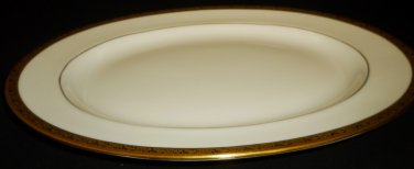 VINTAGE CAULDON ENGLAND OVAL PORCELAIN PLATTER GOLD TRIM T.M.JAMES & SONS KANSAS