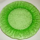 VINTAGE BEAUTIFUL FOREST GREEN GLASS SANDWICH LUNCH PLATE SET OF 3