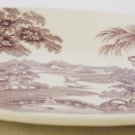 VNTG ROYAL STAFFORDSHIRE ENGLAND TONQUIN CERAMIC RED OVAL PLATE CLARICE CLIFF
