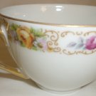 ANTIQUE PORCELAIN ROSENTHAL (no hallmark) DOUBLE HANDLED COFFEE TEA FLORAL CUP