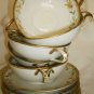 ANTIQUE PORCELAIN NIPPON M CONSOMME BOUILLON TEA DOUBLE HANDLED CUP & SAUCER 4+