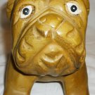 CHARMING WOOD CARVED STATUE FIGURINE BULLDOG DOG CHARMING WOOD CARVED STATUE FIGURINE BULLDOG DOG