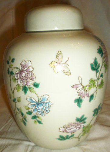 VINTAGE PORCELAIN GINGER JAR LIDDED URN TAKAHASHI JAPAN CHO-CHO SAN FRANCISCO