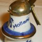 VINTAGE MINIATURE WINDMILL PORCELAIN SALT & PEPPER SHAKERS W/TRAY DELFT BLUE