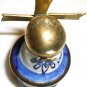 VINTAGE MINIATURE WINDMILL PORCELAIN SALT & PEPPER SHAKERS W/TRAY DELFT BLUE