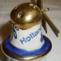VINTAGE MINIATURE WINDMILL PORCELAIN SALT & PEPPER SHAKERS W/TRAY DELFT BLUE