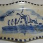 VINTAGE MINIATURE WINDMILL PORCELAIN SALT & PEPPER SHAKERS W/TRAY DELFT BLUE
