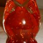 VINTAGE LEFTON OWL FIGURINE PAPERWEIGHT CONTROLLED BUBBLES ORANGE RED GLASS